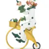 Payaso blanco con verde sobre bici de poliresina de 17x7.5x24.5cm - Image 3