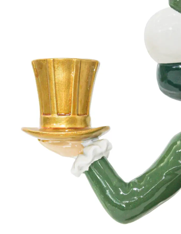Payaso con sombrero verde con blanco de poliresina de 21x11.5x35cm - Image 4