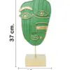 Decoración de rostro abstracto verde con dorado de 18x7x37cm - Image 2