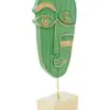 Decoración de rostro abstracto verde con dorado de 18x7x37cm - Image 3