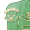 Decoración de rostro abstracto verde con dorado de 18x7x37cm - Image 4