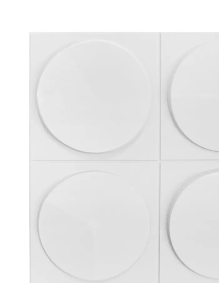 Recubrimiento de pared con círculos blanco de 120x60x2.5cm - Image 3