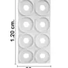 Recubrimiento de pared diseño círculos en relieve blanco de 120x60x3cm - Image 2