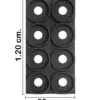 Recubrimiento de pared diseño círculos en relieve negro de 120x60x3cm - Image 2