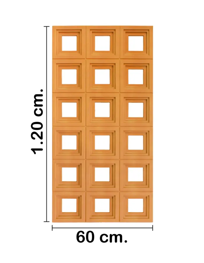 Recubrimiento de pared diseño cuadrados café mate de 120x60x3cm - Image 2