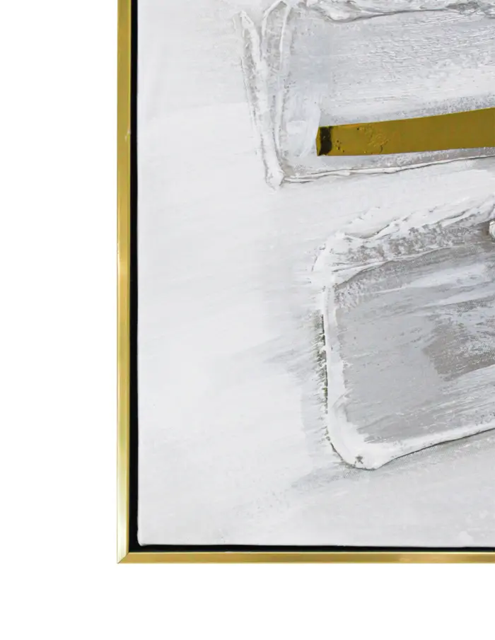 Cuadro de pintura de óleo con espejos de color plateado y dorado de 3.5x140x70cm - Image 2