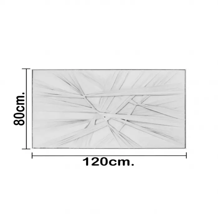 Cuadro de color blanco diseño tela tridimensional de 3.5x120x80cm - Image 4