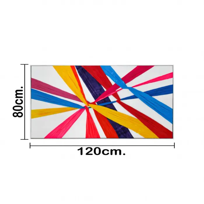 Cuadro de color Mix diseño tela tridimensional de 3.5x120x80cm - Image 4