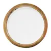 Charola redonda de madera con metal blanca de 51x51x6cm - Image 2