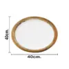 Charola redonda de madera con metal blanca  40x40x6cm - Image 4