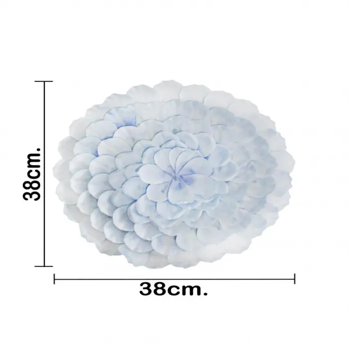 Mantel individual de tela azul diseño flor de 38cm - Image 4