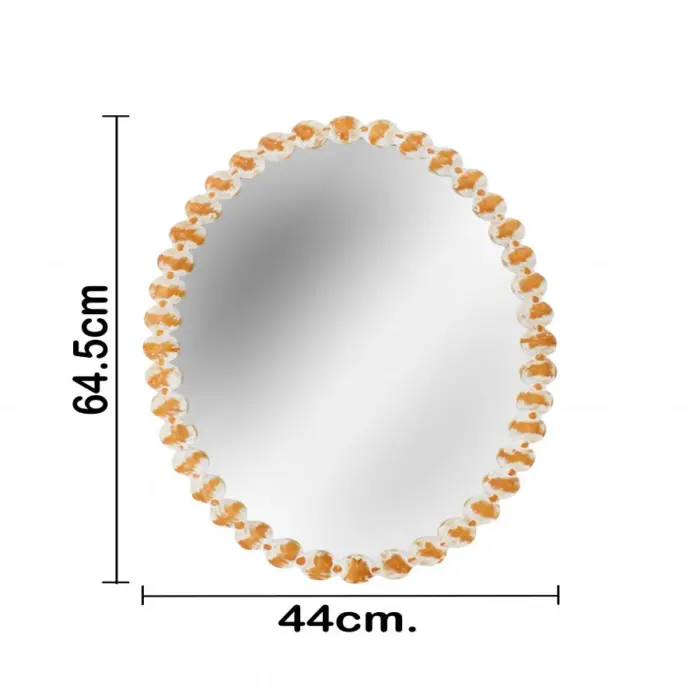 Espejo ovalado con orilla de madera de 44x2.5x64.5cm - Image 4