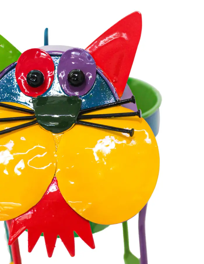 Gato de metal con maceta de colores de16x30x25cm - Image 4