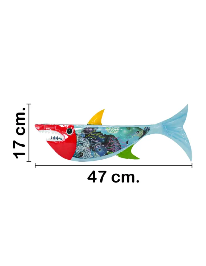 Tiburón de metal de colores de 16x47x17cm - Image 2
