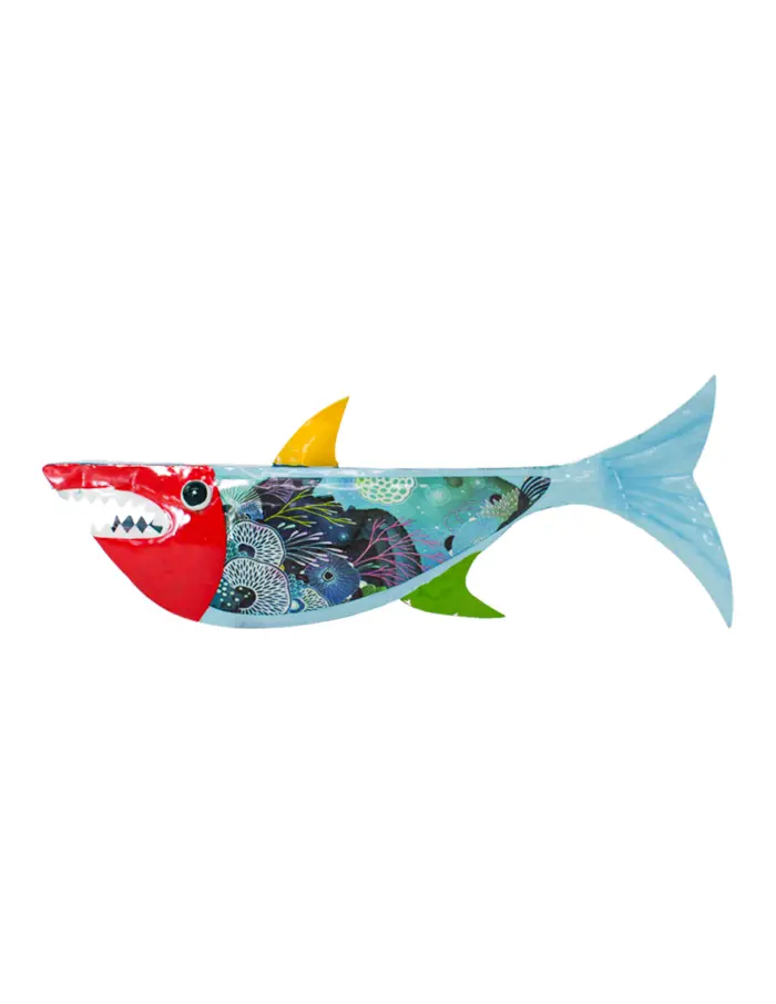 Tiburón de metal de colores de 16x47x17cm - Image 3