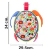 Tortuga de metal estampada de flores de colores de16x33.5x11cm - Image 2