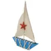 Velero de madera azul con estrella de 16.5x2.5x25cm - Image 3