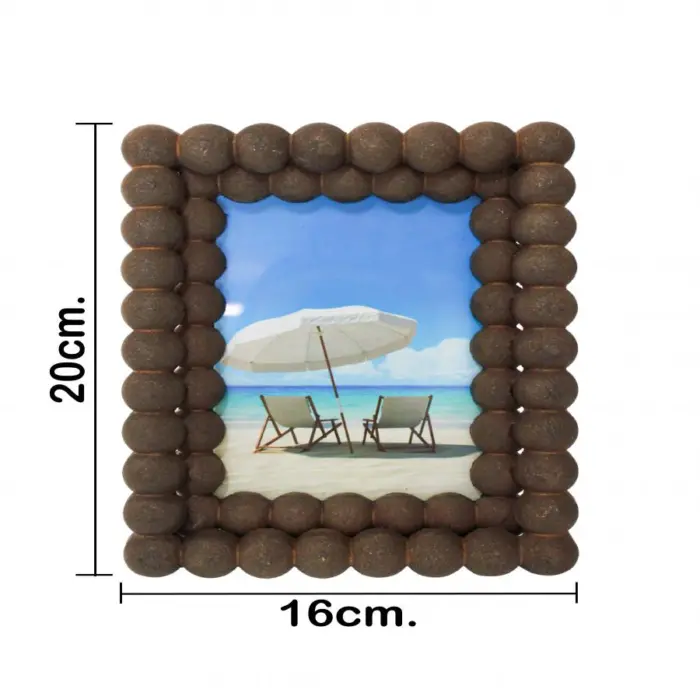 Portarretrato de madera diseño bolas café de 16x3x20cm - Image 4