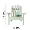 Silla de madera con red decorativa de playa verde de17x19x19cm - Image 2