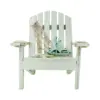 Silla de madera con red decorativa de playa verde de17x19x19cm - Image 3