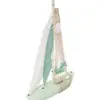 Barco de madera verde con ancla de 24x5x37cm - Image 3