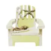 Silla de madera decorativa de playa amarilla con estrella de 10x11x10cm - Image 2
