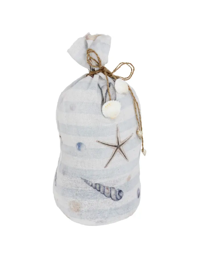 Soporte para puerta estampado conchas azul con blanco de 12x12x25cm - Image 3