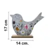 Pájaro de fieltro diseño flores con base de madera de 22x16x5cm - Image 2