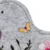 Pájaro de fieltro diseño flores con base de madera de 22x16x5cm - Image 4