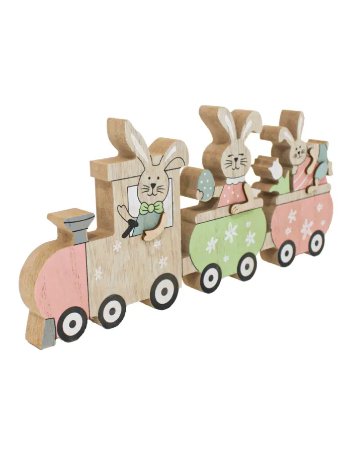 Tren de madera con conejos de 30x14cm - Image 3