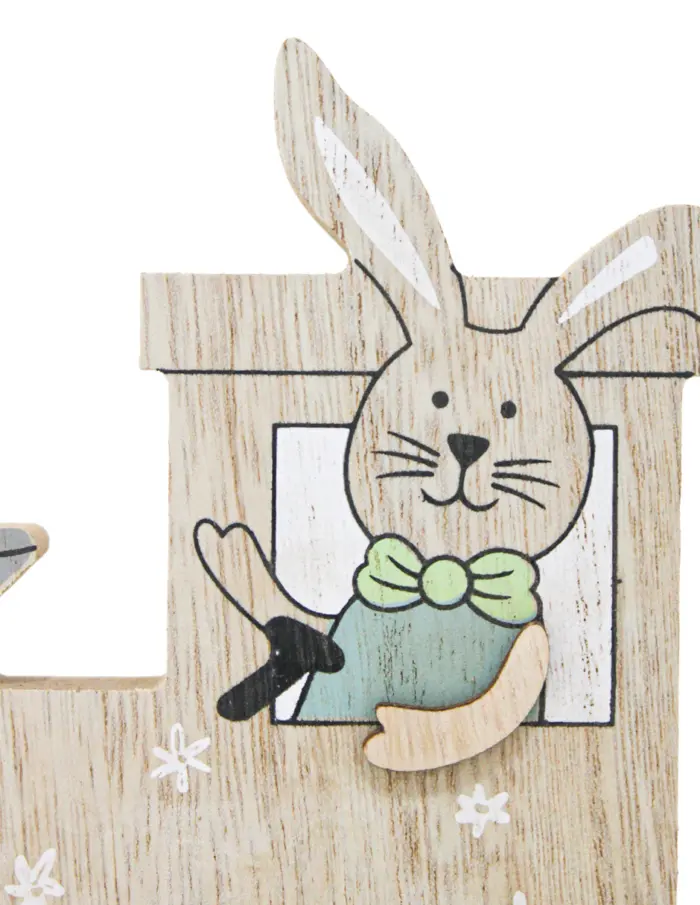 Tren de madera con conejos de 30x14cm - Image 4