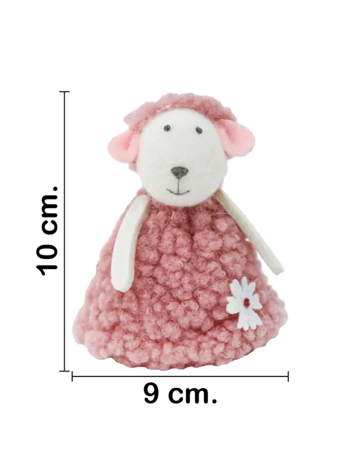 Borrego de peluche rosa de 10x9x3.5cm - Image 2