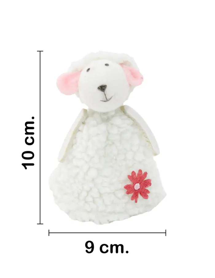 Borrego de peluche blanco de 10x9x3.5cm - Image 2