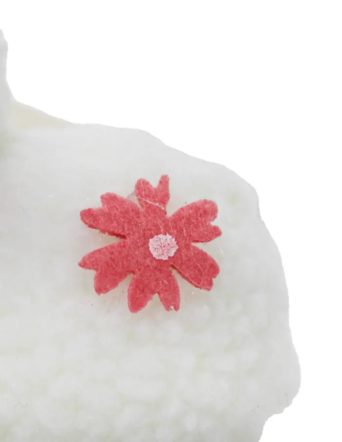 Borrego de peluche blanco con patas de madera de 9.5x5x7cm - Image 4