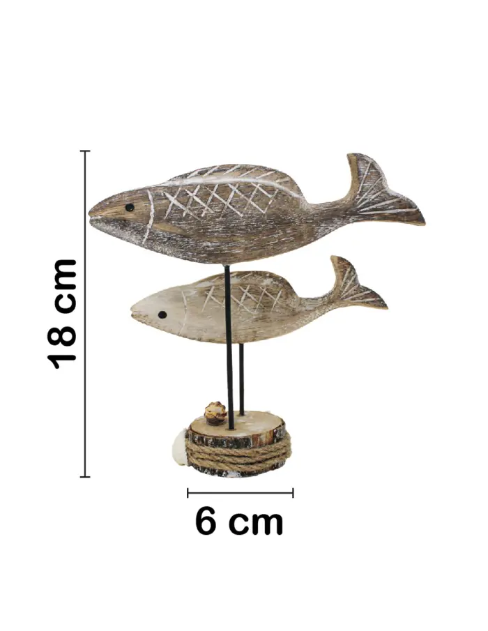 Peces sobre base de madera de 18x6x18cm - Image 2