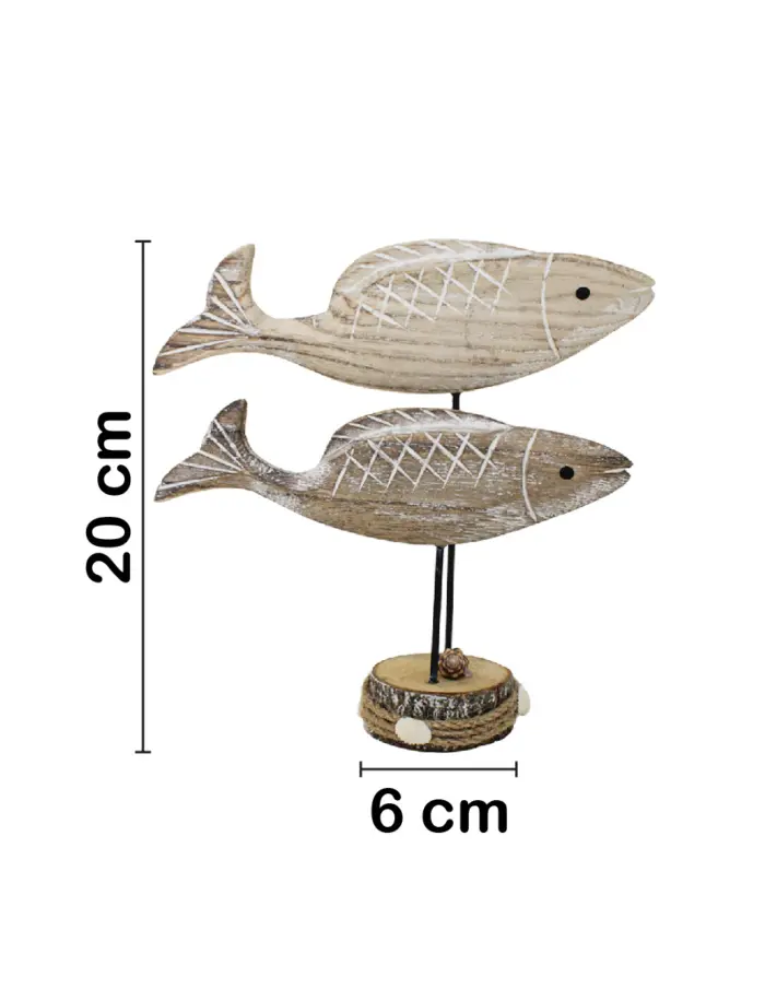 Peces sobre base de madera de 21x6x20cm - Image 2