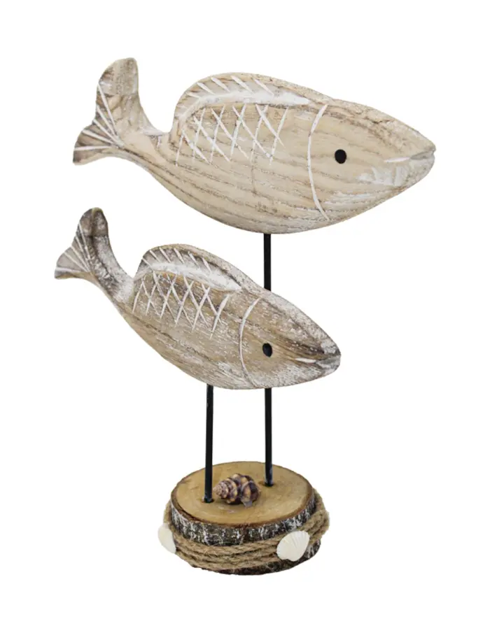 Peces sobre base de madera de 21x6x20cm - Image 3