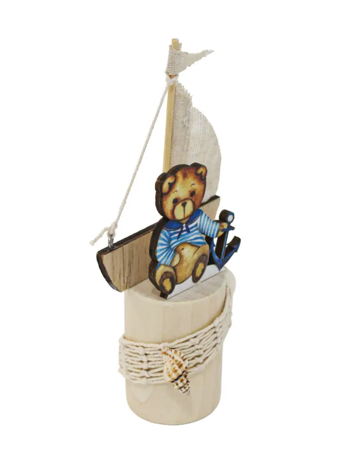 Osito marino con base de madera de 8x20cm - Image 3