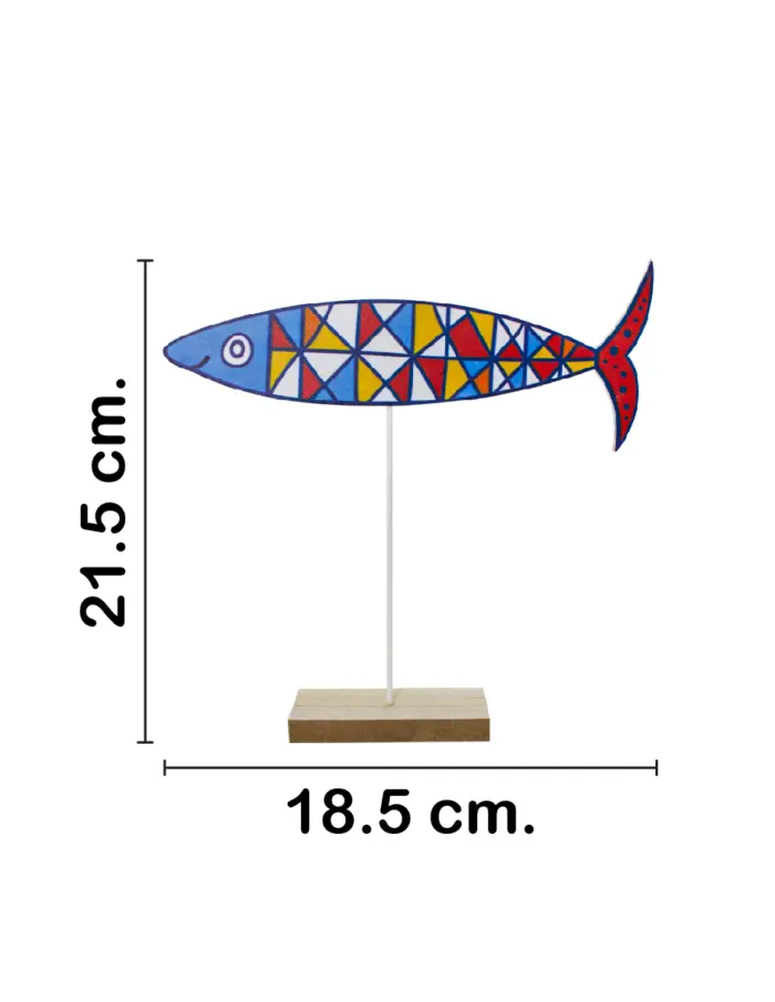 Pez de colores en base de madera de 19x20x4.5cm - Image 2