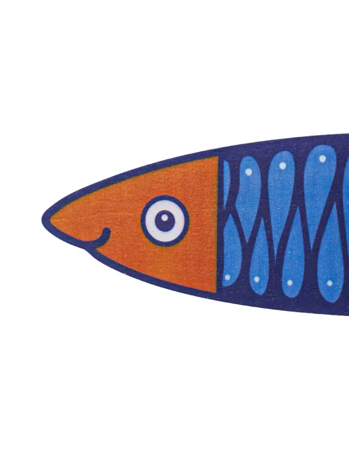 Pez azul con amarillo en base de madera de 27.5x28x5cm - Image 4