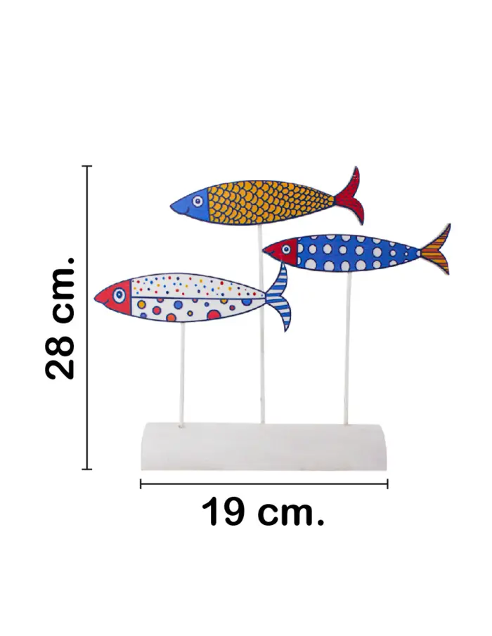 Peces de colores en base de madera de 28x19x6cm - Image 2