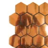 Adhesivo de pared diseño panal 3D cobre de 30x30cm - Image 2