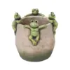 Maceta de cemento con ranas en la orilla de 14.5x14x14.5cm - Image 2