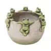 Maceta de cemento con ranas en la orilla de 21x21x15cm - Image 2