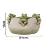 Maceta de cemento con ranas en la orilla de 21x21x15cm - Image 4