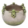 Maceta de cemento con ranas en la orilla de 25x25x18cm - Image 2