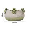 Maceta de cemento con ranas en la orilla de 25x25x18cm - Image 4