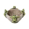 Maceta de cemento con ranas en la orilla de 16x16x10.5cm - Image 2