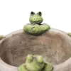 Maceta de cemento con ranas en la orilla de 16x16x10.5cm - Image 3