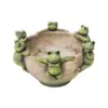 Maceta de cemento con ranas en la orilla de 20x20x13cm - Image 2